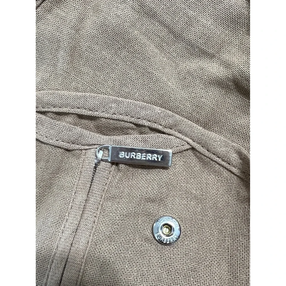 Burberry London England Tan Canvas Garment Travel Bag Suit Cover Logo